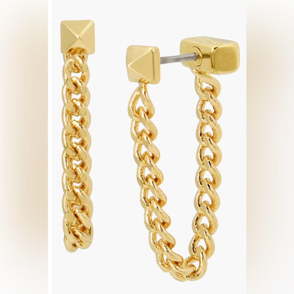 All Saints Pyramid Stud Chain Swag Drop Earrings